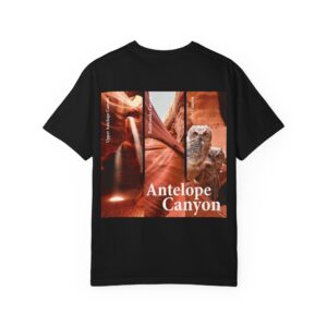 Black Antelope Canyon Adventure T-Shirt - Unisex Garment-Dyed Tee for Nature Lovers
